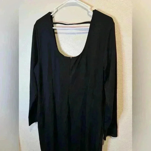 Lane Bryant Sweetheart-Neck Heart Button-Front Bodycon Black Long Sleeves - Picture 6 of 9